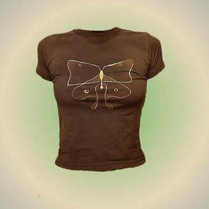 Brown butterfly/moth baby tee 🤎 Size S